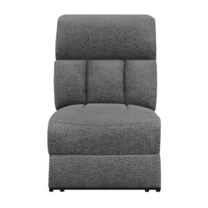 Modern/Contemporary Armless Power Recliner made of Upholstered in Charcoal color