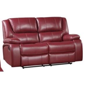 Make seating a primary function in a living space with this elegant two-seater reclining loveseat. Kick back in comfort to watch sports