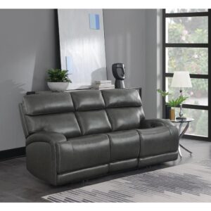 This power motion sofa has everything you need for ultimate relaxation. Wrapped in a smooth and supple top grain leather