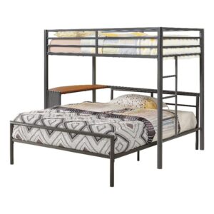 Every school-age child is over the moon to have a workstation loft bed in their room. The sleek gunmetal finish makes us an easy addition to contemporary sleeping spaces. The bottom area of the loft workstation serves as a study space