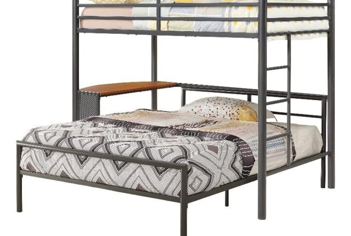 Every school-age child is over the moon to have a workstation loft bed in their room. The sleek gunmetal finish makes us an easy addition to contemporary sleeping spaces. The bottom area of the loft workstation serves as a study space