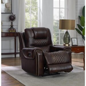 topped with a cooling layer of gel memory foam for lasting comfort. Custom adjustable recline position and headrest support are available at your fingertips. Keep electronic devices in hand while charging with the handy built-in USB ports.