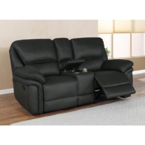 A cozy motion loveseat with console is ready to complete your living space. Lift up the console and reveal convenience storage space within. Conveniently placed cupholders keep drinks on hand