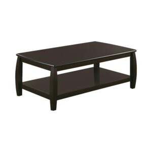 this coffee table is endlessly appealing. Its four supportive legs are crafted with a transitional bowed shape