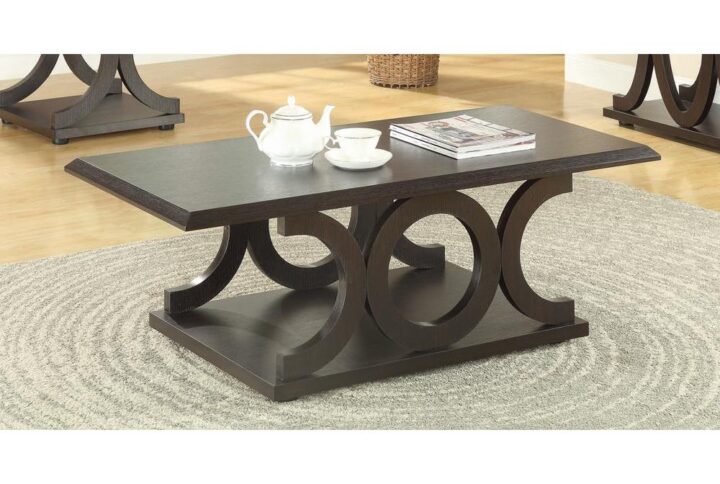 This handsome coffee table exudes charm