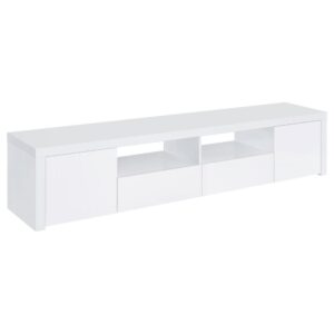 Modern low-slung design highlights a contemporary media console. Perfect for a modern television