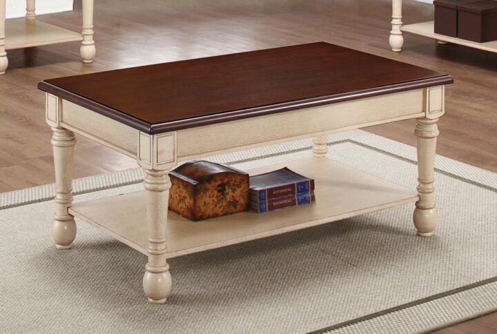 This transitional coffee table adds a hint of elegance to any living room. Its handsome