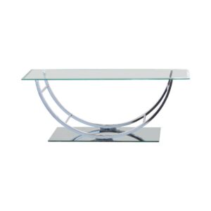 modern look. This spectacular table looks great in a living room or den with modern decor.