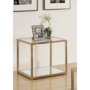 This glass and chrome end table gives a subtle take on traditional chrome. The solid