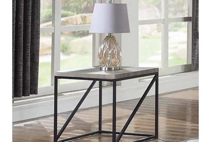 Marry rustic charm with modern industrialism in the clean lines from this Sonoma grey end table. Sleek and dark