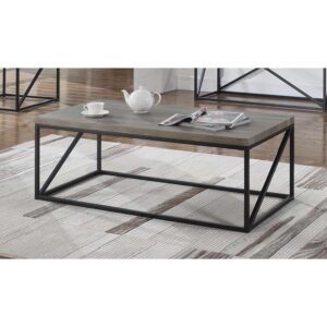 Celebrate contemporary design with the straight lines and angles from this modern coffee table. In a charming Sonoma grey finish