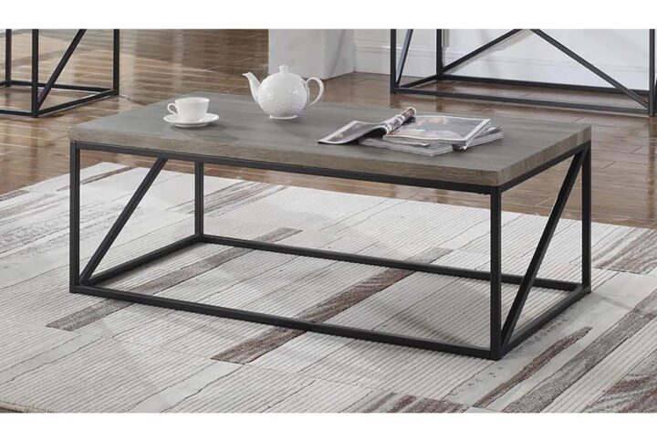 Celebrate contemporary design with the straight lines and angles from this modern coffee table. In a charming Sonoma grey finish