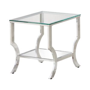 the interestingly angled legs and base give this table a delicate