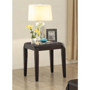 The rounded edges from this classic end table add depth to any traditional space. Straight and smooth