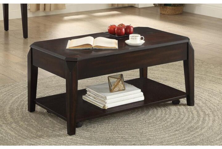 Transform a classic space with the clean lines from this lift top coffee table. Stunning and smooth