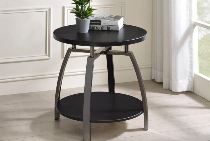 All guests will complement the stunning style of this contemporary coffee table. A dark grey finish makes this a versatile piece with a stunning presence in your space. Supported on a dramatically angled base