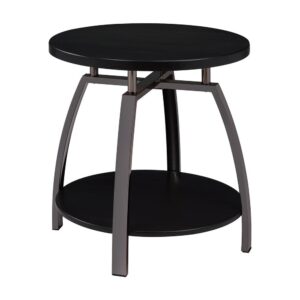 the metal construction is durable and attractive. Find a center shelf to display your favorite decor and small baskets. Use this dark grey coffee table next to an armchair for upgraded style.