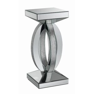 this striking end table will add an artistic edge to your decor. Its solid