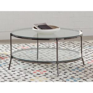 Tie together your seating area with this spacious round coffee table. Perfect for placing in front of a sofa or sectional