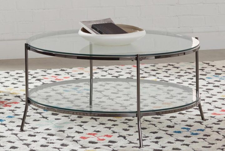 Tie together your seating area with this spacious round coffee table. Perfect for placing in front of a sofa or sectional