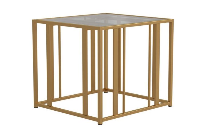 Add an eye-catching accent to your living room decor. This contemporary end table exudes style