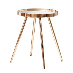 Sleek and slim lines convey the mid-century-inspired touch of this contemporary end table. With a round tabletop shape surrounded by a slim band