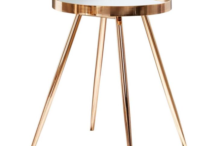 Sleek and slim lines convey the mid-century-inspired touch of this contemporary end table. With a round tabletop shape surrounded by a slim band