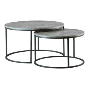 making it easy to create table space in the size you need. The gunmetal frame is made from metal and round in appearance