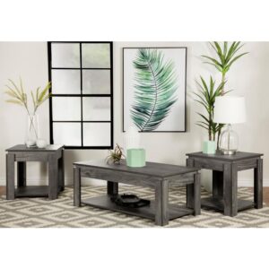 Give your living room a contemporary Zen-inspired feel with this three-piece occasional table set. Featuring a matching coffee table and two end tables