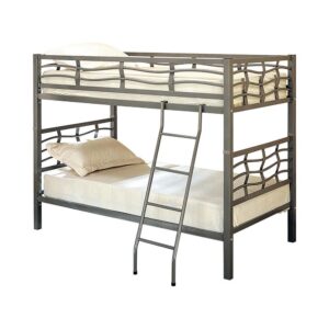 Add a touch of character to a child's room or guest room. This bunk bed exudes fun