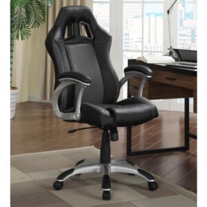Energize a home office space. This office chair turns contemporary design on its head with an invigorating silhouette. With a silver finish frame