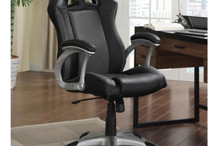 Energize a home office space. This office chair turns contemporary design on its head with an invigorating silhouette. With a silver finish frame