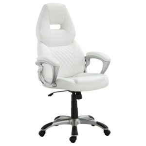 airy uplift with this office chair. Contemporary design elements fashion a sleek