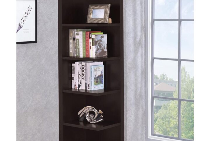 Display your book collection with style and pride. This bookcase features six convenient shelves to show off your personal library. Ideal for smaller spaces