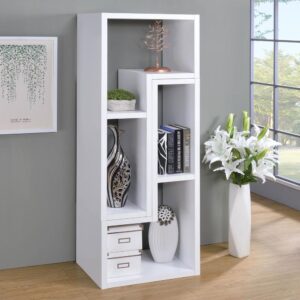 this two-piece bookcase and TV console is fabulously versatile. It allows you to switch between various bookcase and TV stand configurations for your convenience. Bold