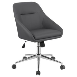 this modern office chair features contoured edges for an elegant