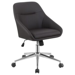this modern office chair features contoured edges for an elegant