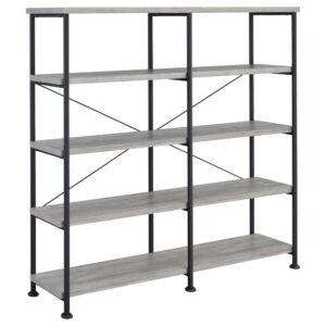 Embrace a traditional look with contemporary upgrades. Choose this bookcase to organize accents and books in a transitional space. Minimalist styling reflects a classic dynamic reflecting a hint of industrial aesthetics. Find plenty of room on four side shelves to display books and decor. Select from finishes that suit your space.