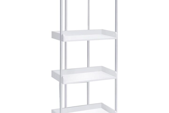 A steel bookcase is bound to steal your heart with its stylish appearance. Four roomy shelves allow for displaying your favorite novels. With its open back design