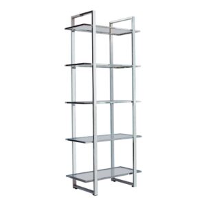 Create a well styled living space that radiates modern luxury. This contemporary bookcase delivers sleek lines of metal in your choice of gorgeous