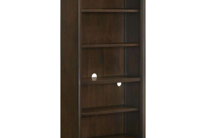 Augment a stylish home office or den with the refined sensibilities of this transitional five-shelf bookcase. Its classic stance provides plenty of space for books