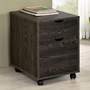 Pair this filing cabinet with a matching writing desk to give yourself extra storage space. Designed with a dark oak finish throughout