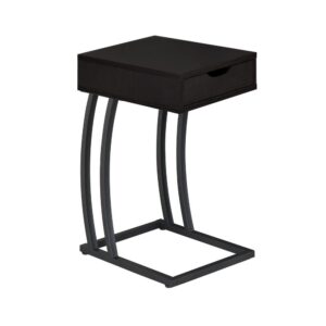this cappuccino accent table is full of contemporary upgrades. Great as an end