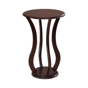Graceful curves form an enticing silhouette that infuses charm and romance. This plant stand brings a fresh look to traditional and transitional spaces. With a lovely espresso finish