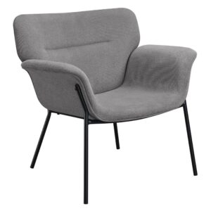 this elegant retro-inspired accent chair makes itself at home in modern interiors