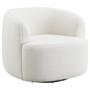 this swivel chair invites you to curl up and relax. Rotating a full 360 degrees