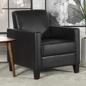 Mid-century design elements shine through in this contemporary accent chair. With classic