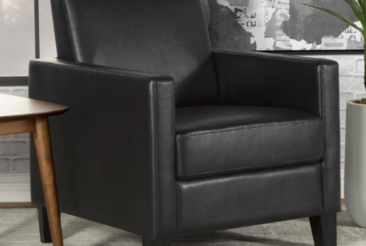 Mid-century design elements shine through in this contemporary accent chair. With classic