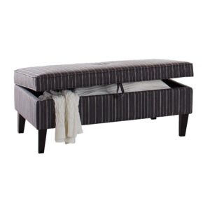 this transitional storage ottoman offers a versatile