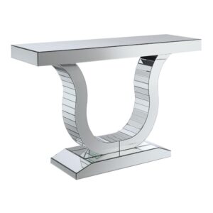 this modern console table dresses up any living room or entryway. Full of glitz and charm